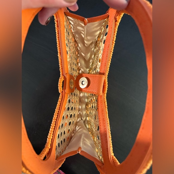 ✨ Straw Caning Orange Fruit Tote Bag Clutch New Without Tags - Picture 9 of 9